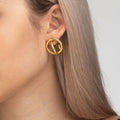 Double Circle Stud Earrings