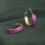 Purple Round Hoop Earrings