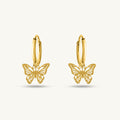 Sylvia Butterfly Hoop Drop Earrings
