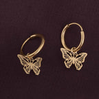 Sylvia Butterfly Hoop Drop Earrings