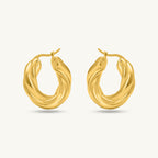 Twisted Round Hoop Earrings