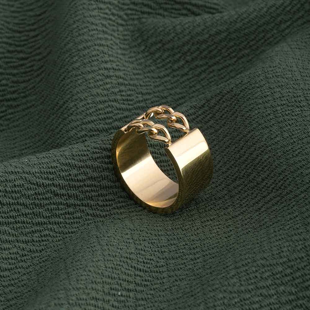 Chunky Gold Chain Ring