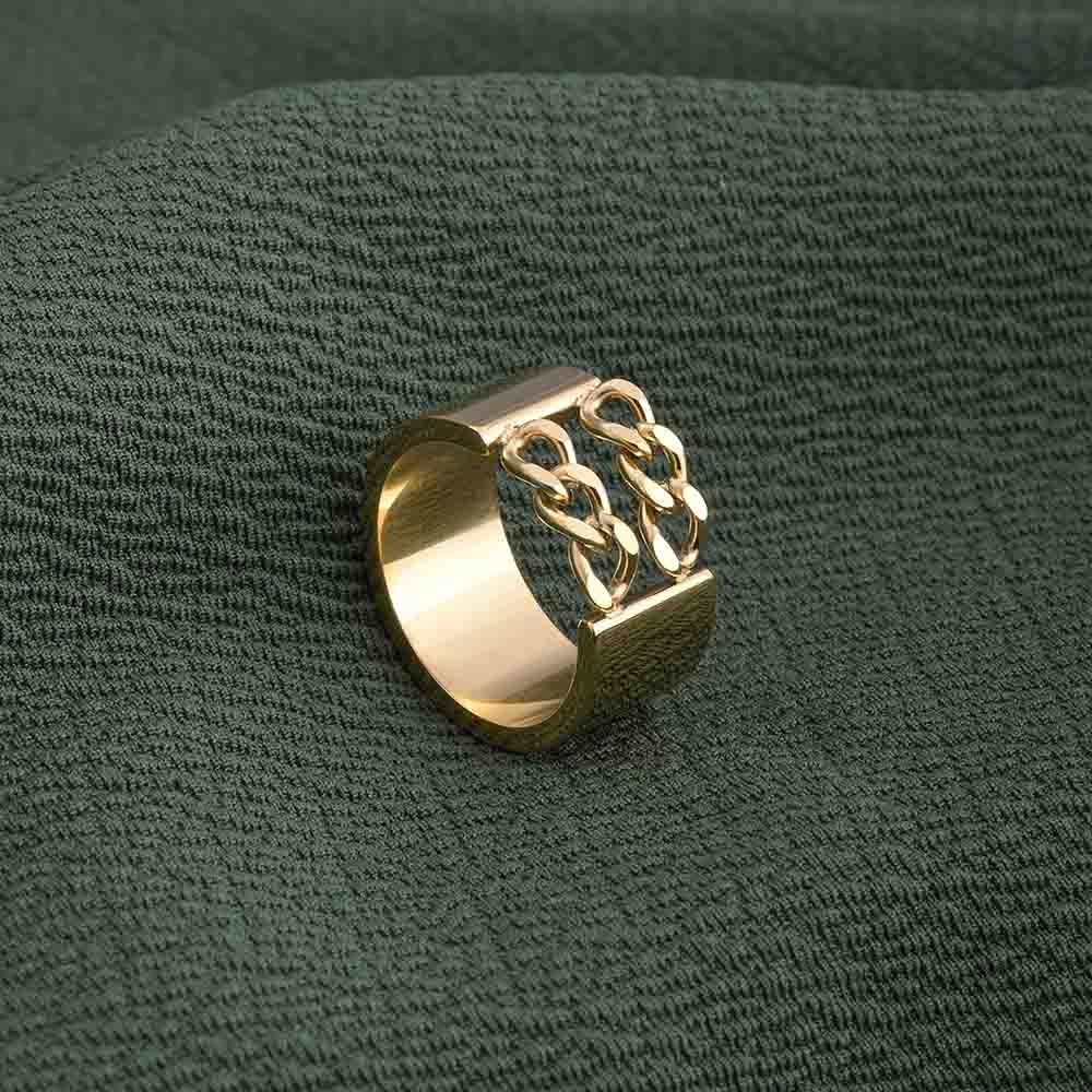 Chunky Gold Chain Ring