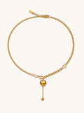 Asymmetric Heart Necklace with Star Drop – 18K Gold Plated
