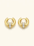 Baguette CZ Charm Chunky Hoop Earrings – Demi-Fine Gold