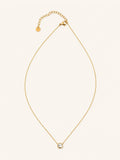 CZ Bezel Solitaire Pendant Necklace – 18K Gold Plated