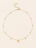 CZ Drop Heart Satellite Necklace – Demi-Fine Gold