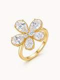 CZ Flower Cocktail Ring – Demi-Fine Gold