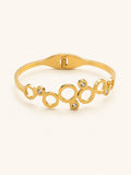 CZ Open Circle Bangle – Demi-Fine 18K Gold