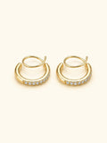 CZ Spiral Hoop Earrings – 18K Gold Plated