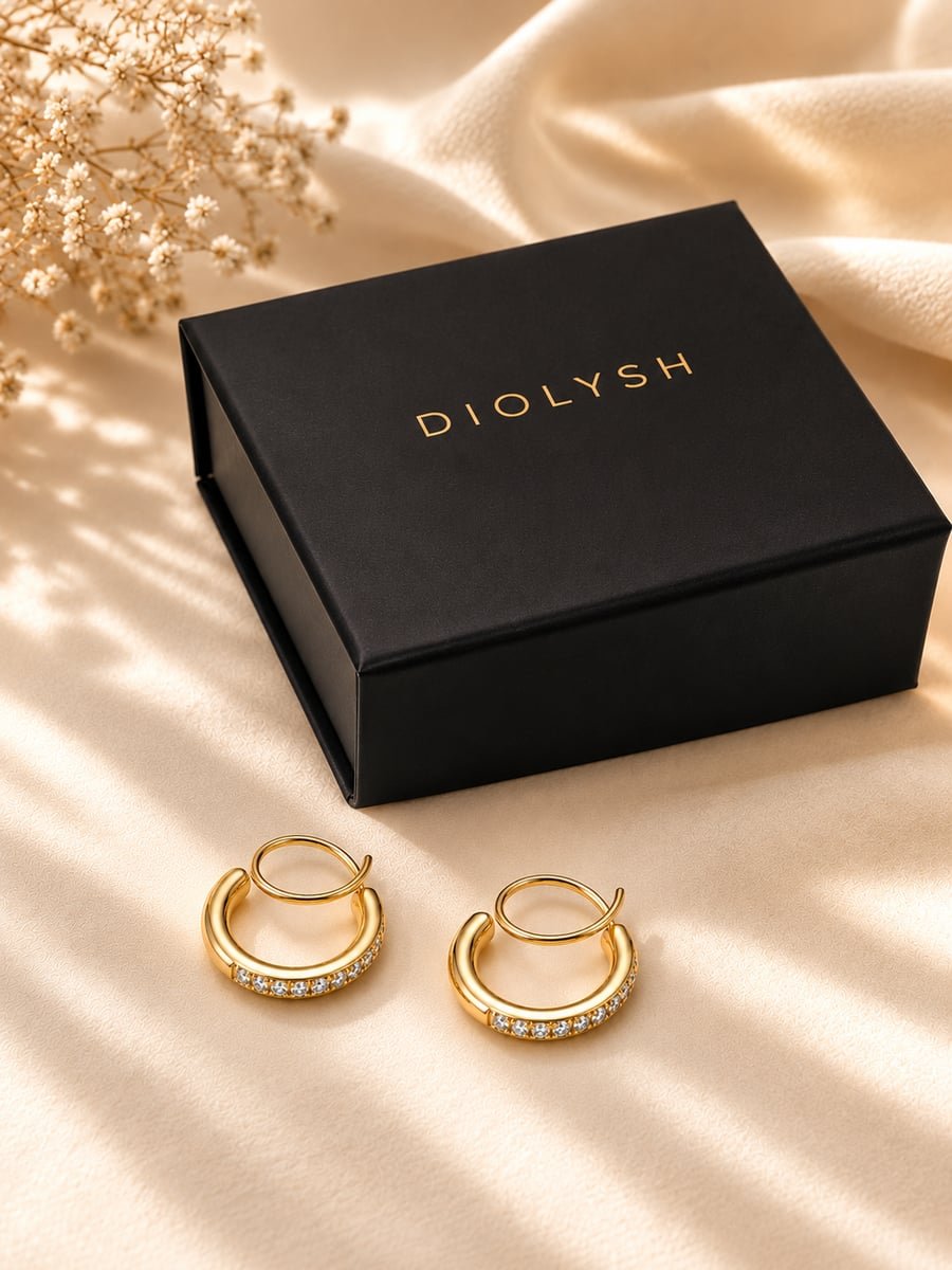 CZ Spiral Hoop Earrings – 18K Gold Plated - view 5