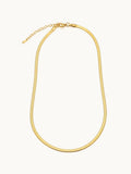 Flat Herringbone Necklace, Anti-Tarnish Gold