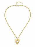 Framed Milgrain Heart Necklace – Demi-Fine Gold