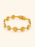 Linked CZ Daisy Chain Bangle – 18K Gold Plated