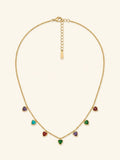 Multicolour Heart Charm Necklace – Demi-Fine Gold