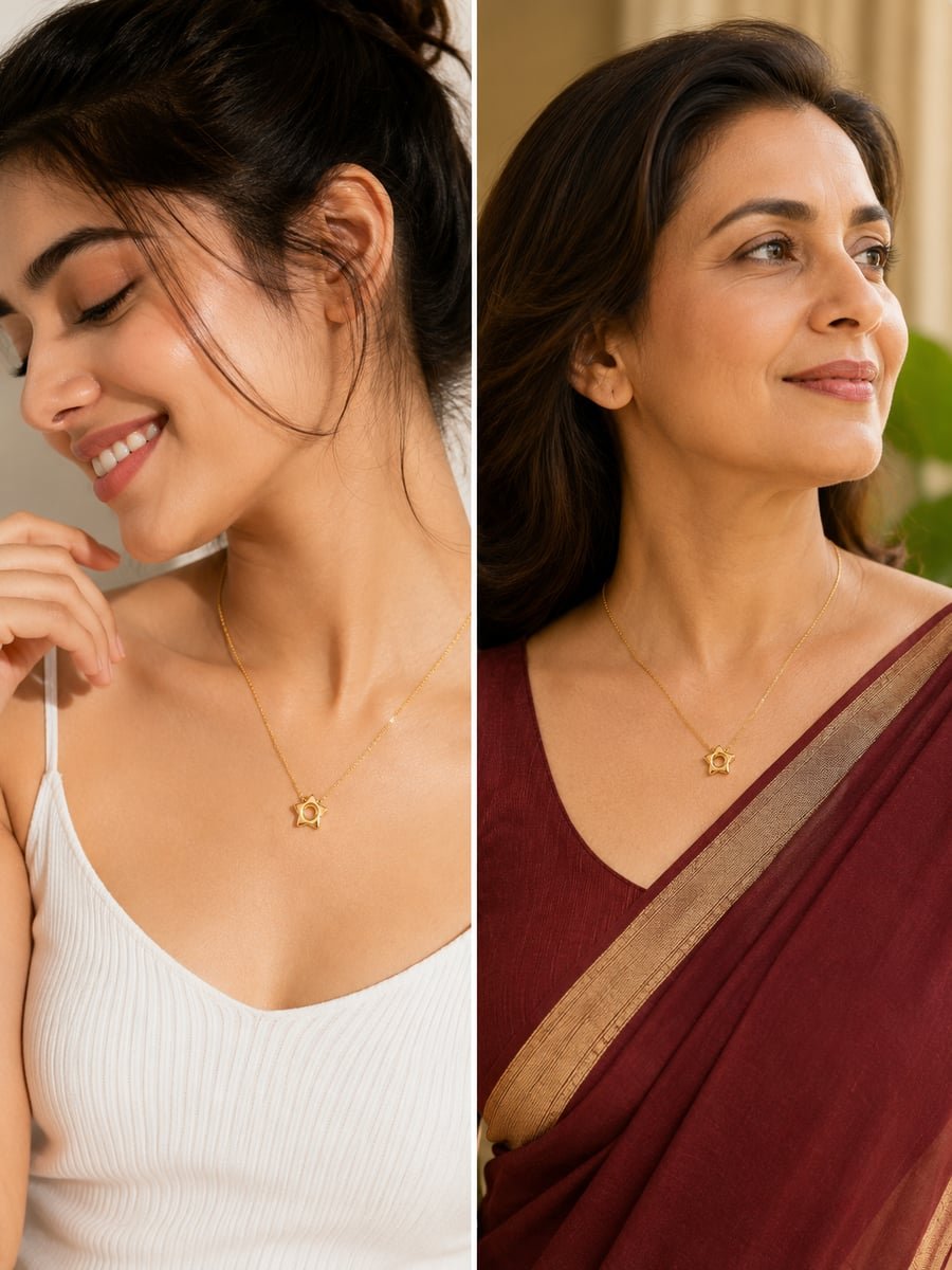Open Star Pendant Necklace – 18K Gold Plated - view 3