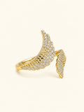 Pavé CZ Wing Wrap Ring in Stainless Steel