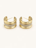 Pavé Row Wide Hoop Earrings – Demi-Fine Gold