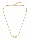 Polished Bow Pendant Necklace – 18K Gold Plated