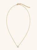 Prong Set Round CZ Solitaire Necklace, Anti-Tarnish Gold