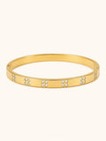 Quad Stone Slim CZ Bangle – 18K Gold Plated