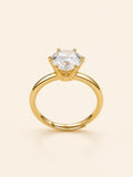 Round CZ Solitaire Adjustable Ring, Anti-Tarnish Gold