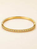 Slim CZ Pyramid Bangle – Demi-Fine 18K Gold