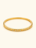 Slim CZ Quilted Bangle – 18K Gold Plated