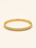 Slim CZ Rhombus Bangle, Anti-Tarnish Gold