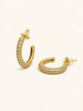Slim Pave Hoop Earrings with CZ – 18K Gold Plated