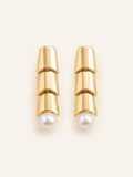 Tiered Bead Drop Earrings – 18K Gold Plated