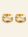 Triple Band Split Hoop Earrings – Demi-Fine Gold