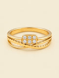 Triple Row CZ Cluster Band Ring in Stainless Steel