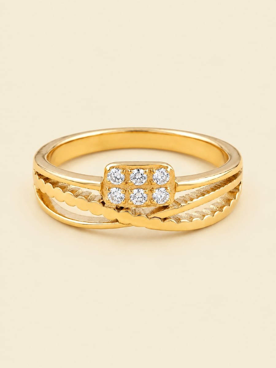 Triple Row CZ Cluster Band Ring in Stainless Steel