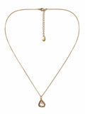 White Inlay Triangle Pendant Necklace, Anti-Tarnish Gold