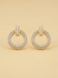 Luminous Circular Pave-Set 18K Gold Studs