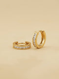 Sophisticated 18K Gold Plated Zirconia Huggie Earrings
